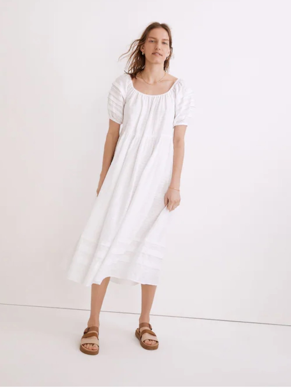 Madewell Pintuck Easy Midi Dress